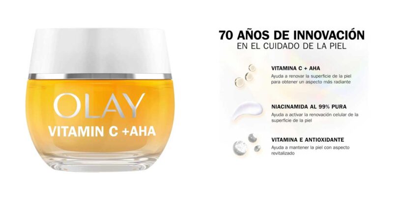 Gel crema hidratante Olay Vitamin C + AHA 24: Luminosidad y textura mejorada con un 62% de descuento