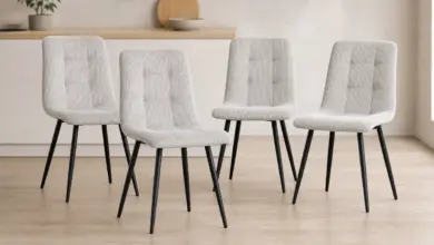 Pack de 4 sillas GrandCA Home en pana con 43% de descuento por solo 77,51 €