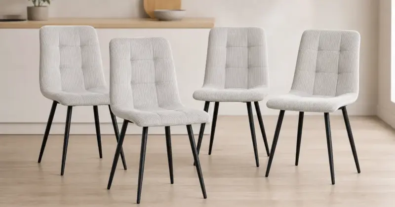 Pack de 4 sillas GrandCA Home en pana con 43% de descuento por solo 77,51 €