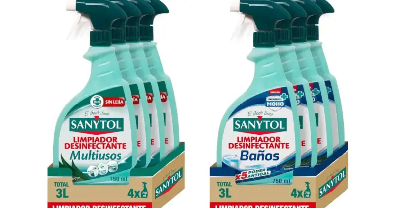 Pack Sanytol Desinfectante Baños + Multiusos con 45% de descuento a 13,16 €: Limpieza y protección sin lejía