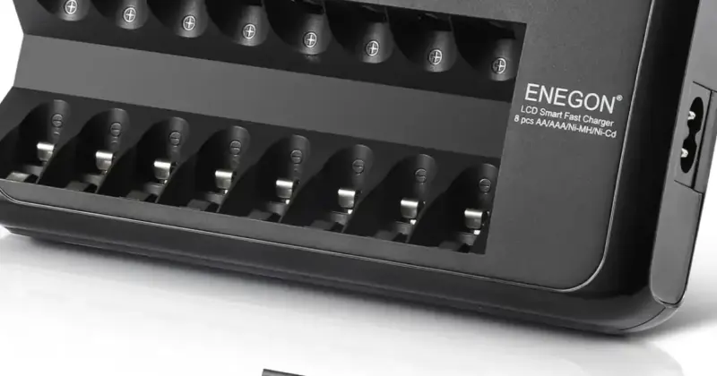 Cargador rápido y seguro Enegon para pilas AA y AAA con 8 ranuras a solo 16,13 € (-38%) en Amazon