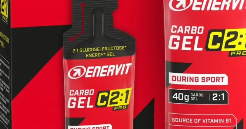 Geles Energéticos Enervit Carbo C2:1 PRO Mango con 24% de descuento para entrenos de resistencia