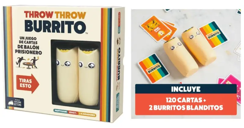 Throw Throw Burrito: Juego de cartas con acción y diversión para grupos por menos de 18 €