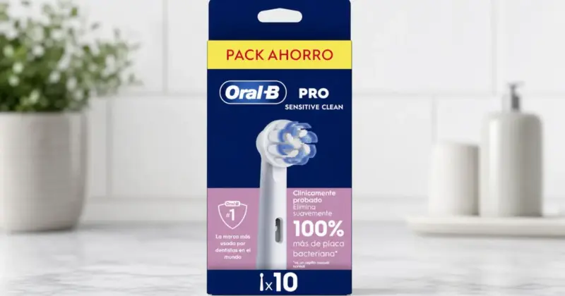 Pack x10 cabezales Oral-B Sensitive Clean: limpieza efectiva y suave con un 43% de descuento