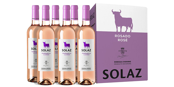 Pack de 6 botellas de Osborne Solaz Vino Rosado Tempranillo & Shiraz a solo 20,42 € con un 24% de descuento