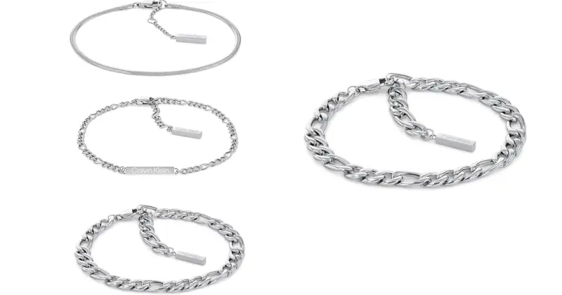 Juego de 3 pulseras Calvin Klein Linked para mujer: elegancia minimalista con un 14% de descuento