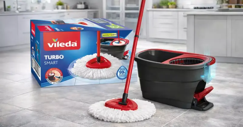 Fregona y cubo VILEDA Turbo Smart: limpieza eficiente con un 38% de descuento y envío gratis
