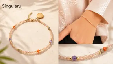 Pulsera Singularu Glam en acero con baño de oro 18Kt y cristales de colores al 44% de descuento
