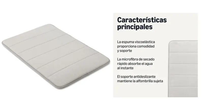 Alfombra de baño antideslizante Amazon Basics: confort y seguridad con un precio irresistible