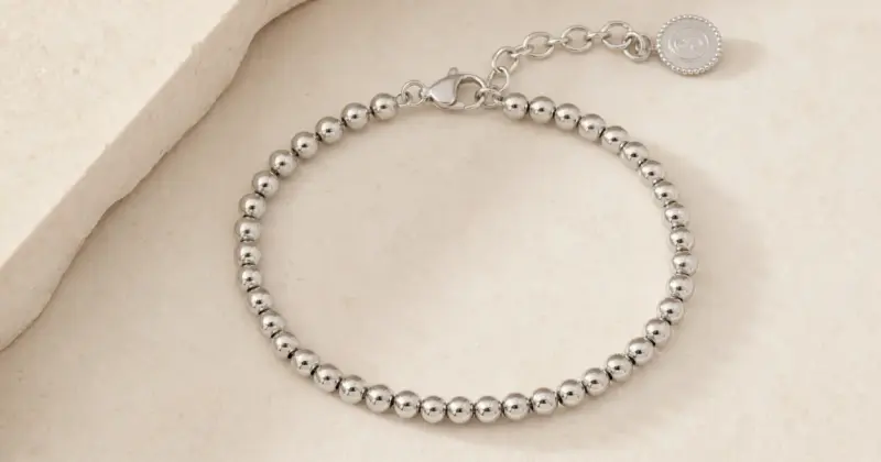 Pulsera Singularu Pebbles en acero con diseño de bolitas con un 45% de descuento