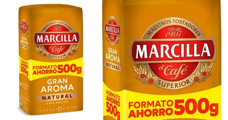 Café molido natural Marcilla Gran Aroma 500 g con intenso aroma y 25% de descuento en Amazon