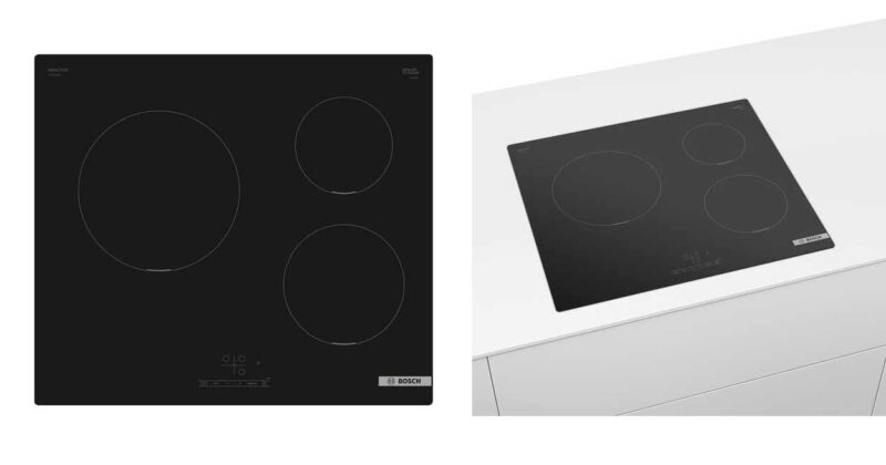 Placa de inducción Bosch PUC611BB5E con 3 zonas y 12% de descuento, ideal para cocinar rápido y con seguridad