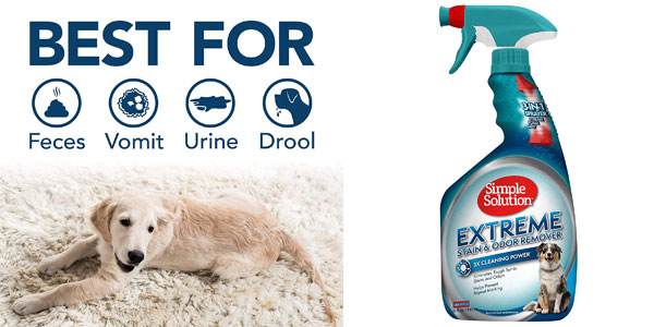 Spray quitamanchas y malos olores Simple Solution Extreme para perros, gran tamaño y precio muy competitivo