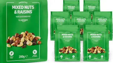 Mezcla de frutos secos y uvas pasas by Amazon: snack saludable con un 24% de descuento y 1,4 kg en total