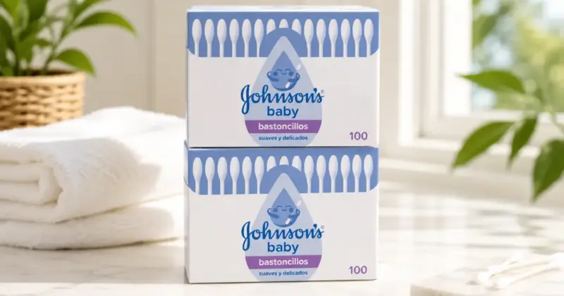 Pack de 2 cajas de bastoncillos Johnson's Baby de algodón por solo 2,05 € con un 14% de descuento