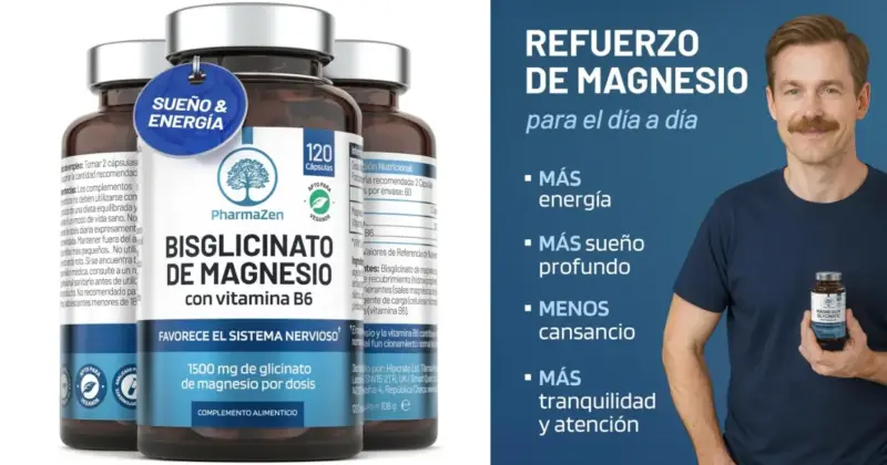 Bisglicinato de Magnesio PharmaZen con Vitamina B6: Descanso Óptimo y Energía Diaria al 38% de Descuento
