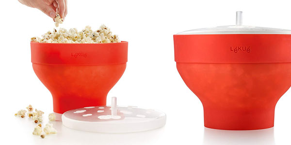 Lékué Popcorn: Recipiente de silicona para palomitas al microondas con 32% de descuento