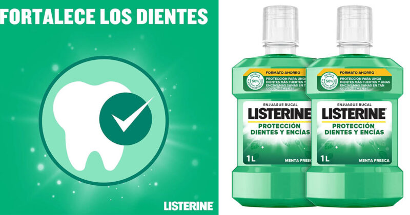 Pack x2 Listerine Protección Dientes y Encías 1 L por 10,23 €: Higiene Bucal Completa con 31% de Descuento