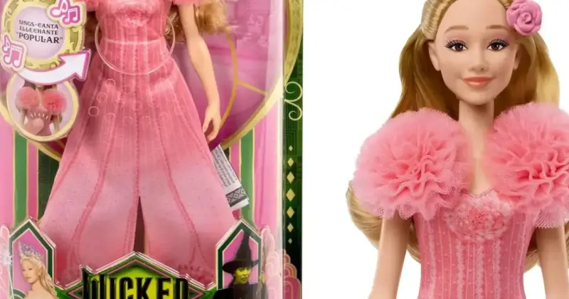 Muñeca cantarina articulada Glinda de Wicked de Mattel con música y vestido intercambiable a precio rebajado