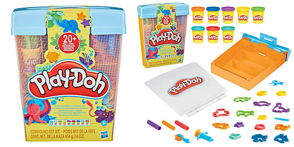 Set Play-Doh con 8 botes de plastilina y moldes de animales: diversión creativa con un 39% de descuento
