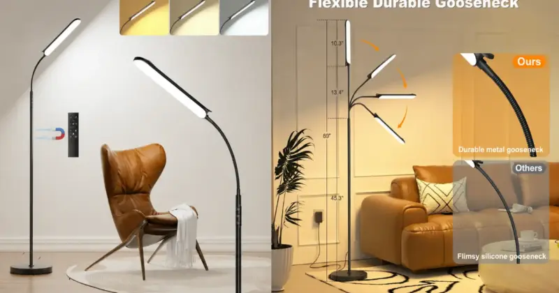 Lámpara de pie LED regulable con mando a distancia: iluminación personalizable por 32,58€ con 31% de descuento
