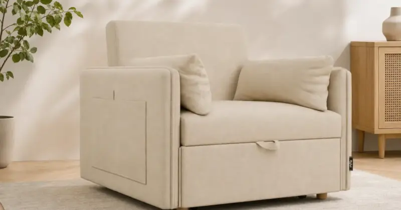 Sofá cama Nalui Nest 3 en 1: silla, chaise longue y cama individual con envío gratuito y descuento
