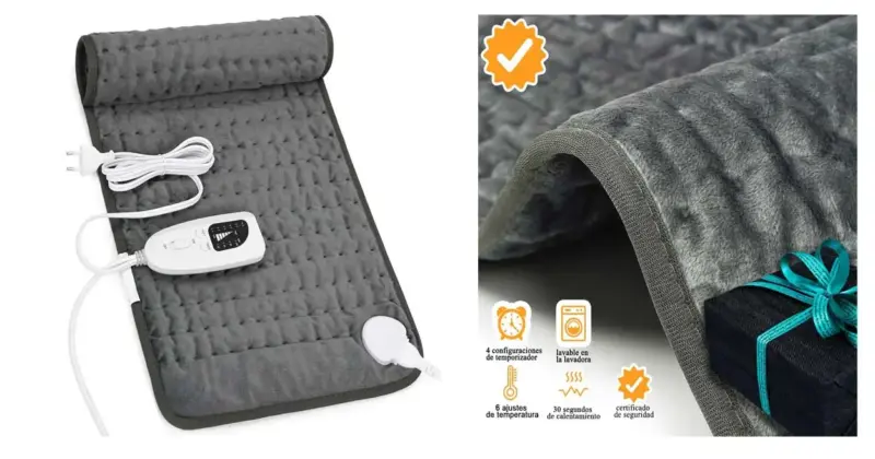 Alivio inmediato para dolores lumbares con la manta eléctrica Letitwell a 11,99 € con 25% de descuento