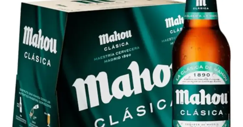 Pack de 12 botellas de Mahou Clásica 25 cl: cerveza dorada y suave con un 25% de descuento a solo 5,49 €