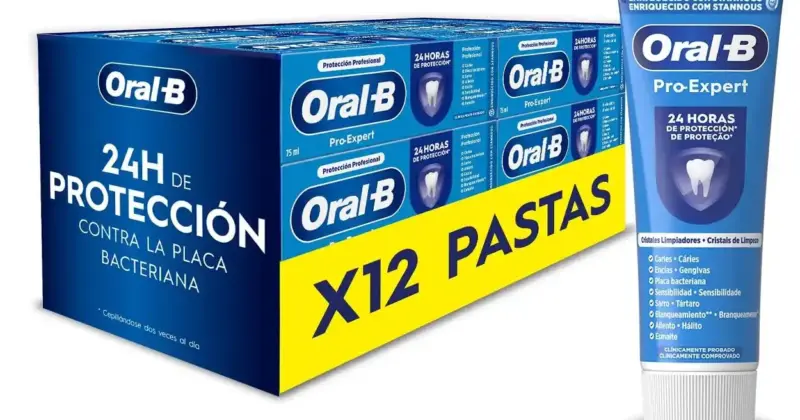 Pack 12 Tubos Dentífrico Oral-B Pro-Expert Advanced con 46% Descuento – Protección Profesional y Ahorro Ideal