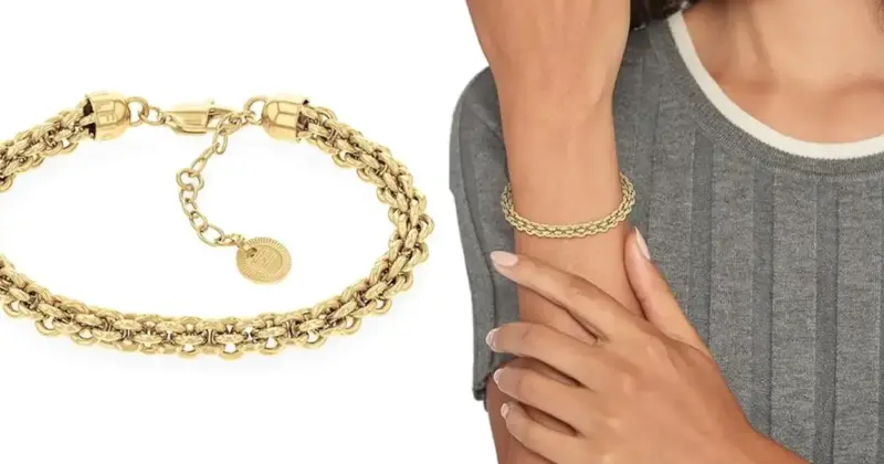 Pulsera Tommy Hilfiger chapada en oro de 23K con un 32% de descuento en Amazon