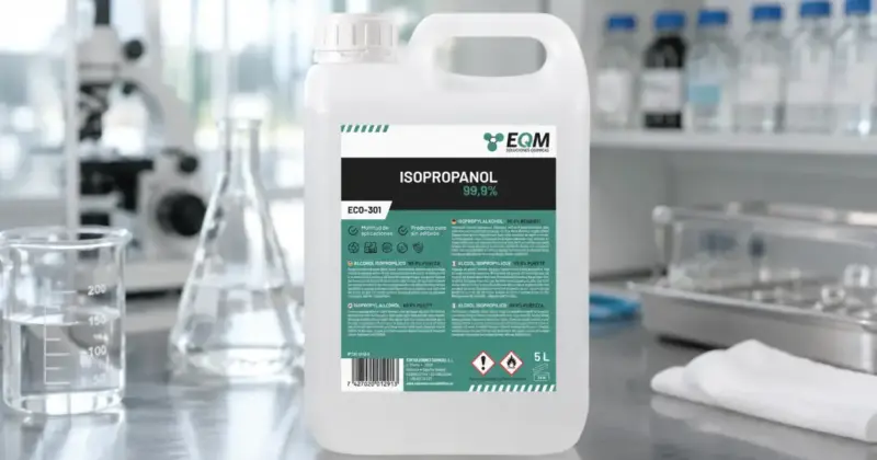 Isopropanol EQM ECO-301 al 99,9% en garrafa de 5L por 13,28 €: limpieza precisa para electrónica con gran descuento