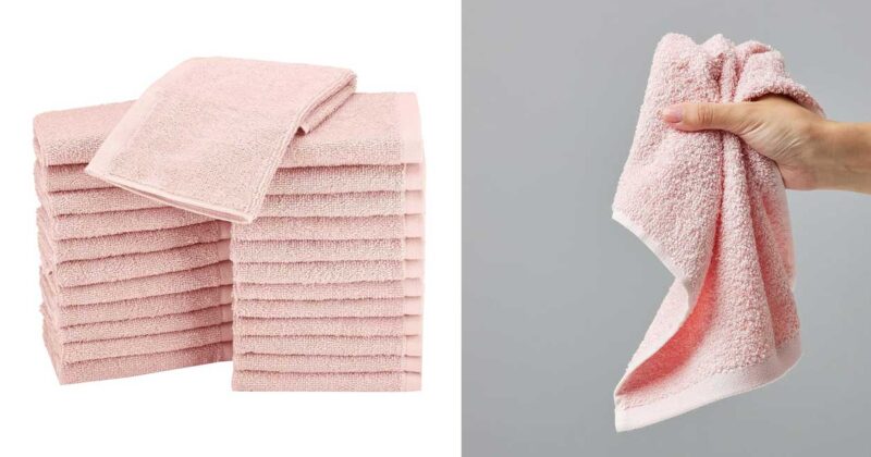 Pack de 24 Toallas Faciales Amazon Basics de Algodón 100% con un 19% de Descuento a 16,14 €