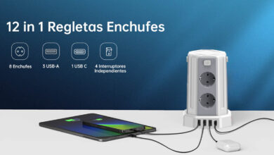 Regleta vertical Sameriver G3011 con 8 enchufes y 4 USB, 37% de descuento en Amazon