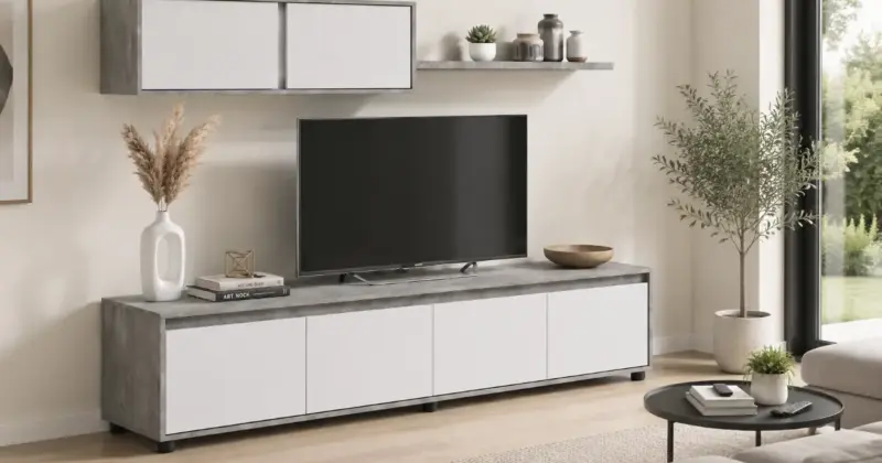 Conjunto de salón Duehome Arlet reversible con mueble TV y módulos por 139,99 € con descuento