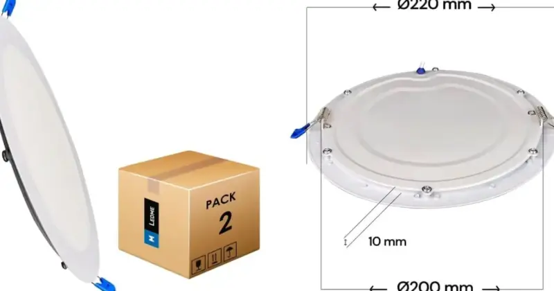 Pack 2 Downlights LED M Ledme 20W Luz Fría: Iluminación Potente y Moderno Diseño por 8,60 € con 27% Dto