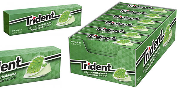 Pack Ahorro Chicles Sin Azúcar Trident Fresh Stick Clorofila con Sabor a Hierbabuena al 20% de Descuento