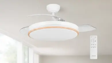 Ventilador de techo LEDUNI con aspas retráctiles y luz regulable por sólo 43€ con envío gratis