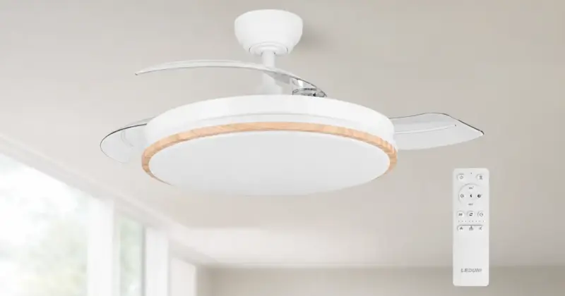 Ventilador de techo LEDUNI con aspas retráctiles y luz regulable por sólo 43€ con envío gratis
