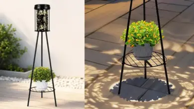Lámpara Solar Auting de Jardín con Diseño de Mariposa y Macetero, ahora 56% más barata por 18,99 €