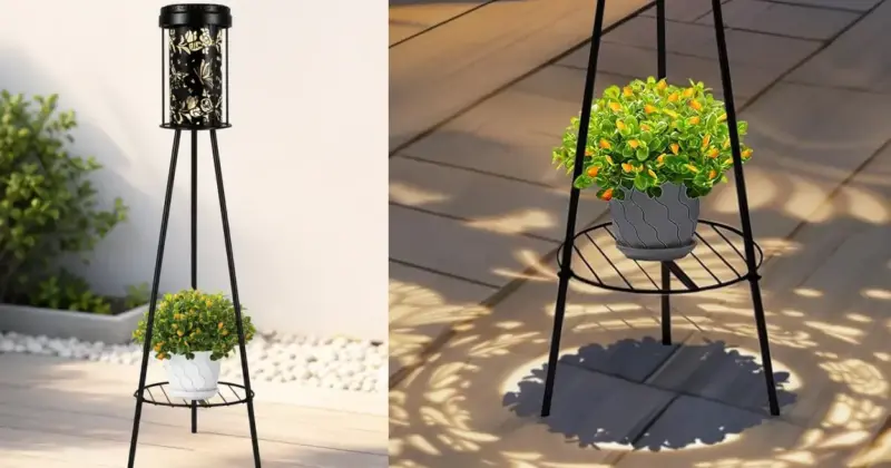 Lámpara Solar Auting de Jardín con Diseño de Mariposa y Macetero, ahora 56% más barata por 18,99 €