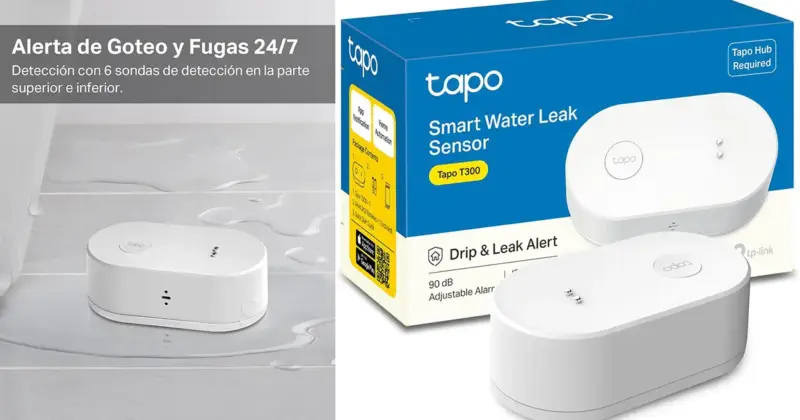 Sensor Inteligente TP-Link TAPO T300: Protección contra fugas de agua por solo 16,99 € con 15% de descuento