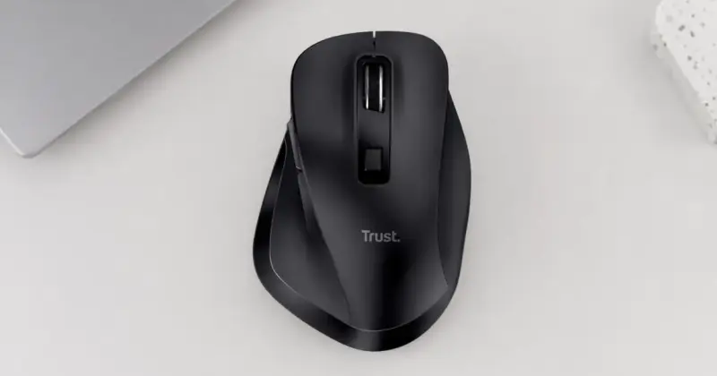 Ratón inalámbrico Trust Fyda con diseño ergonómico y batería recargable por 11,99 € con un 40% de descuento