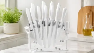 Juego de cuchillos de cocina D.Perlla 16 piezas con soporte acrílico por 24,36 € y 19% de descuento