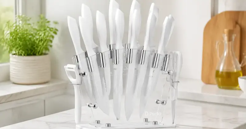 Juego de cuchillos de cocina D.Perlla 16 piezas con soporte acrílico por 24,36 € y 19% de descuento