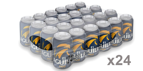 Pack de 24 latas de Cerveza El Águila Dorada Especial 1900 a solo 12 €: un 38% de descuento para disfrutar en casa