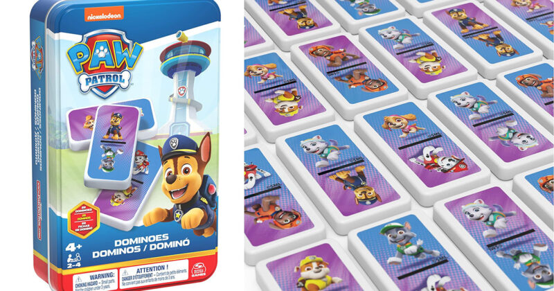 Dominó Infantil de La Patrulla Canina con maletín metálico por solo 5,29 € - Juego clásico para aprender y divertirse