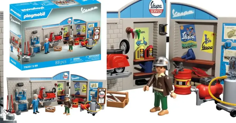 Taller Vespa de PLAYMOBIL con plataforma elevadora y 86 accesorios por 29,29€ con envío gratis