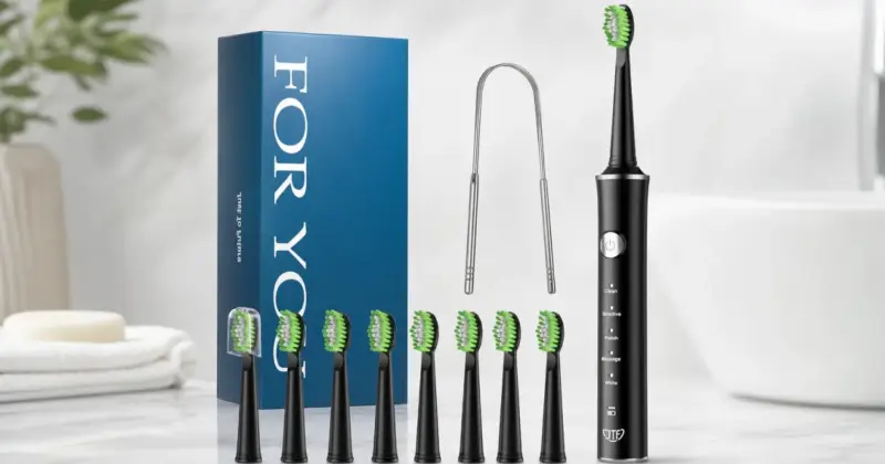 Cepillo de dientes eléctrico sónico JTF con 8 cabezales y 5 modos por 9,99 € - ¡Ahorra un 47%!
