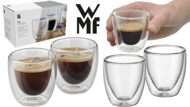 Juego de 2 tazas WMF Kult para espresso: diseño doble pared y precio irresistible por 9,09 €