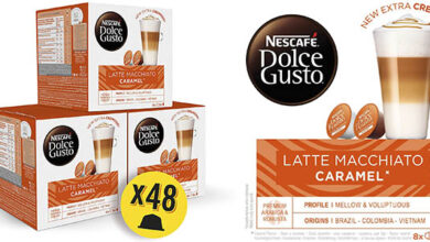 Pack 48 Cápsulas Dolce Gusto Latte Macchiato Caramel a 0,25 € cada una, ¡22% de descuento en Amazon!